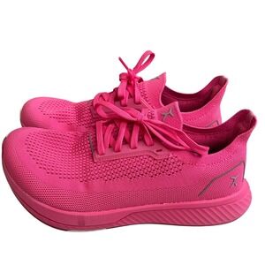 Flux Athletic Running Shoes Women's Pink Knit adapt runner Sneakers Size 9.5
